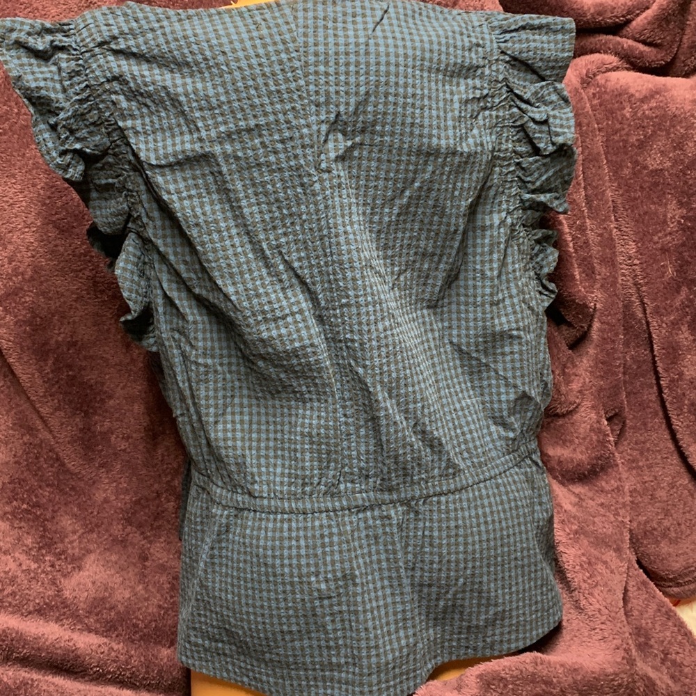 Free Assembly XXL Blue Ruffled Women's Top - Picture 10 of 13